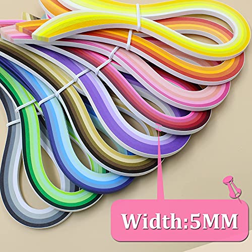 Zorfeter Multi-Color Quilling Paper Strips Kits, 5mm Width, 15" Length - size: Paper Width: 5mm