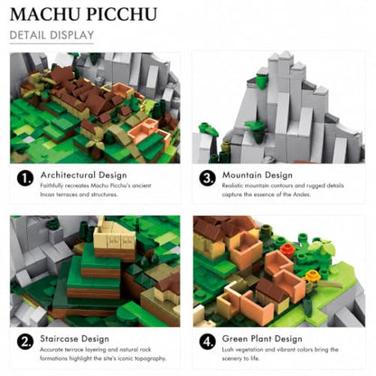 1039Pcs Machu Picchu Peru Building Set World Landmark Architecture Model Collectible Toy for Kids and Adults - color: Machu Picchu