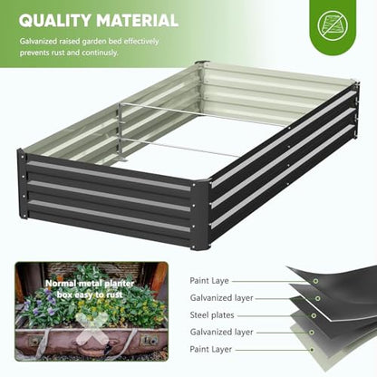 DoCred Crop Cage with Raised Garden Bed, 72.8" x 37.4" x 59" Plant Protection Tent Garden Cages with Window, 2 in 1 Galvanized Raised Garden Bed Kit and Mesh Cover for Garden, Yard, Lawn - color: Black, size: 72.8" x 37.4" x 59"