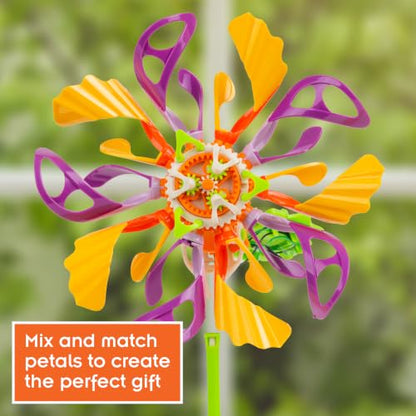 Thames & Kosmos SolarFlower Golden Sunrise STEM Kit | Build a Motorized Solar-Powered Flower with Spinning, Colorful Petals, Educational Gift for Kids Ages 8+, Adults - color: Golden Yellow