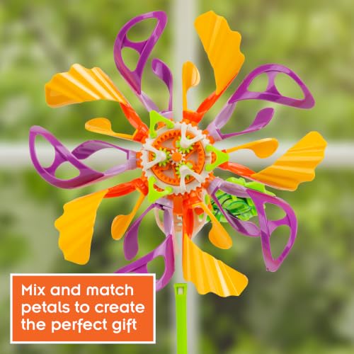 Thames & Kosmos SolarFlower Golden Sunrise STEM Kit | Build a Motorized Solar-Powered Flower with Spinning, Colorful Petals, Educational Gift for Kids Ages 8+, Adults - color: Golden Yellow