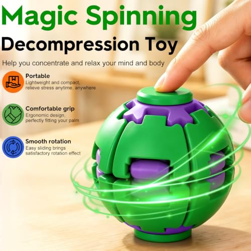 3D Printed Gear Fidget Spinner Toy, Mechanical Kinetic Desk Toy, Portable Sensory Fidget Gadget, Metal EDC Desk Accessory, Creative Office Gift, Cyber Green - color: Cyber Green