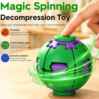 3D Printed Gear Fidget Spinner Toy, Mechanical Kinetic Desk Toy, Portable Sensory Fidget Gadget, Metal EDC Desk Accessory, Creative Office Gift, Cyber Green - color: Cyber Green