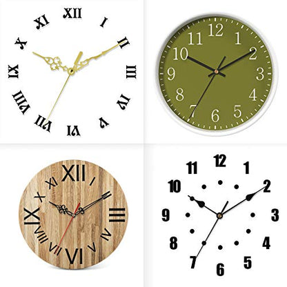 Outus 4 Pieces Quartz Clock Movement Mechanism Non Ticking DIY Mechanism with 6 Clock Hands Sets for Repair Parts Replacement(0.5 Inch/ 13 mm,Gold, Black) - size: 13 mm
