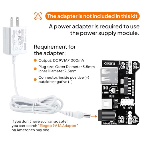 Breadboard Kit, 830 Tie-Points, with Power Supply Module
