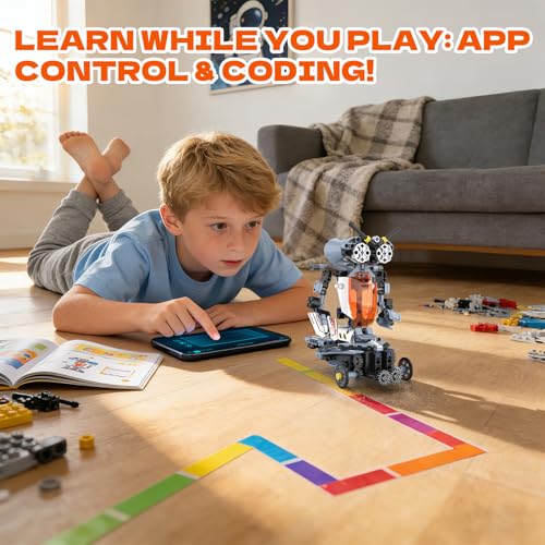 STEM Robot Building Set, 5-in-1 Remote & APP Controlled Robot Toys for Kids Ages 6-16, 334 Pcs DIY Building Blocks Engineering Science Educational Kit, Birthday Gift for Boys Girls - color: K96231