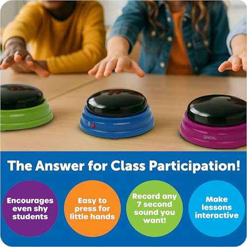 Learning Resources Recordable Answer Buzzers, Set of 4