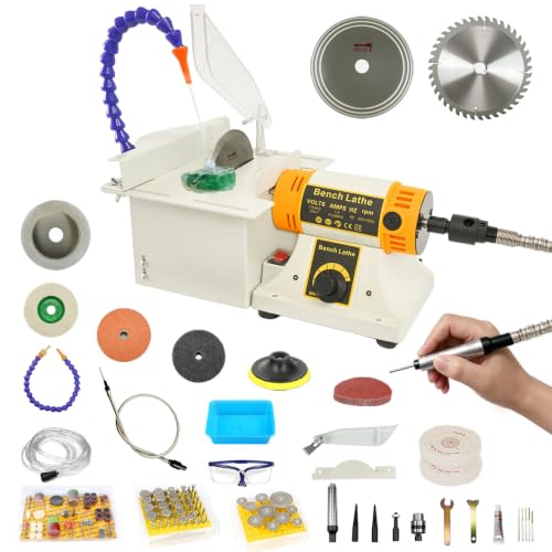 Lapidary Saw for Jewelry and Rock Cutting with Jade Carving Kit 750W