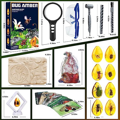 Woumserta Dig Toys for Kids, Jumbo Dino Egg Dinosaur Toys for Kids 5-7 and Bug Dig Kit for Boys Girls