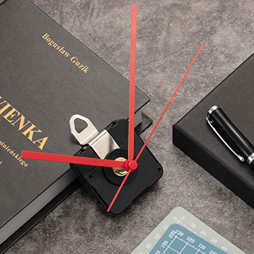 Hicarer 28 mm Long Shaft Quartz Clock Movement Clock Parts Repair Kit (Red) - color: Red
