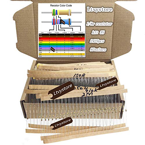 2425pcs 97 Values 1 ohm - 1M ohm 1/8W Carbon Film Resistors Assortment Kit Assorted Set