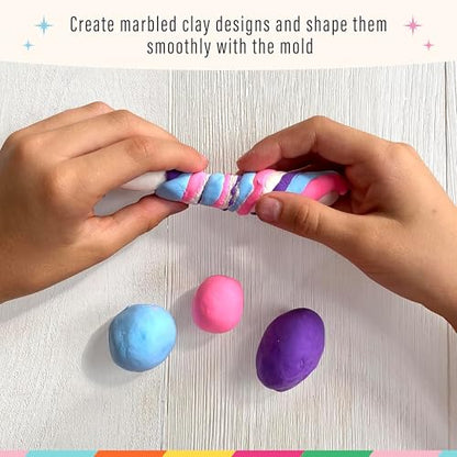 Bright Stripes Wish*Craft Marbled Moon DIY Jewelry Kit for Kids, Ages 8+ - style: DIY Marble Moon Clay