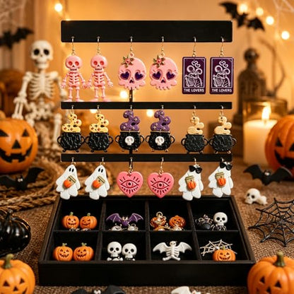 11 Pcs Spooky Halloween Polymer Clay Cutters Set - Skeleton, Skull & Tarot Themed Clay Cutters for Polymer Clay Jewelry Making, Fit Halloween Party Gift - color: Geometry-11pcs