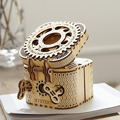 ROKR 3D Wooden Puzzles Mechanical Models - DIY Wooden Marble Run Kit &Treasure Box Gifts for Adults &Teens 14+