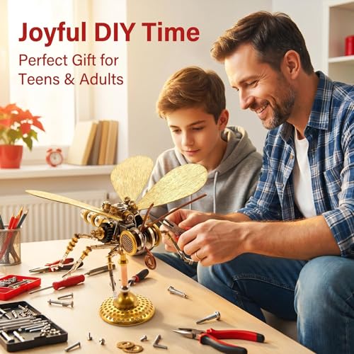 Steampunk Mechanical Insect Butterfly 3D Metal Puzzle Model Kits for Adults 150+ Parts Stunning Desk Decor Christmas & Birthday Gift for Men Adults Hobbyists (Butterfly-HD5) - style: Butterfly-HD5