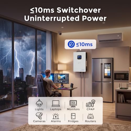 WattCycle 6500W 48V Hybrid Inverter, Solar Charger Pure Sine Wave - size: 48V 6k5W All-in-one Hybrid Inverter
