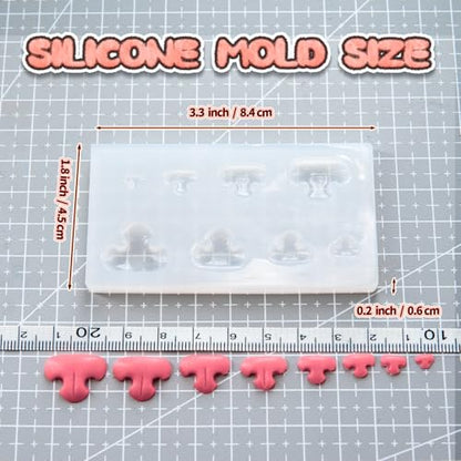 Nuvretk 8 Cute Silicone Molds for Needle Felting - Cat Nose Shapes for Stuffed Animals, DIY Crafts, and Accessories (T-Shaped) - size: CAT-T-shaped
