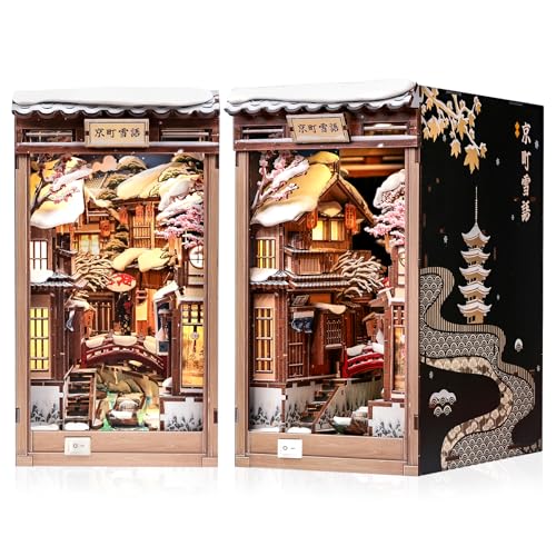CUTEBEE Book Nook Kit, Japanese DIY Miniature Dollhouse for Adults - color: Kyoto Snow Whisper