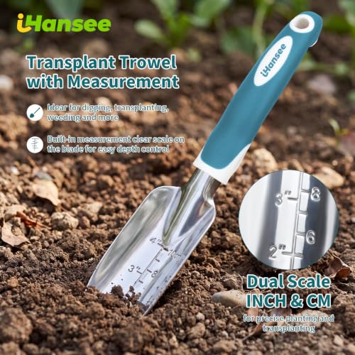 Blue Garden Tools 4-Piece, Aluminum Alloy Gardening Hand Tool Set - color: blue-4pcs