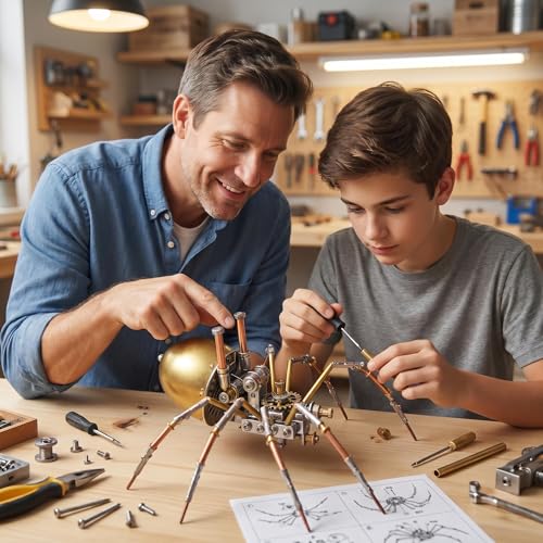 3D Metal Puzzles for Adults Teens-150+Pcs-Mechanical Spider Bee Insect Models-3 Hours to Build-Ideal for Birthday Gifts and Decorations (Mechanical Spider E) - style: Mechanical Spider E