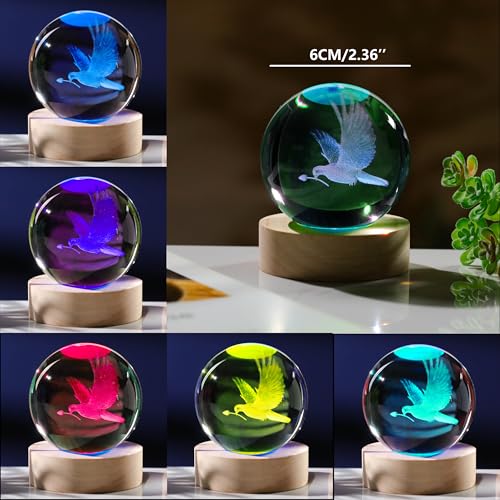 3D Dove Gifts for Women - Crystals Ball 60mm Glass Animals Figurine - Birthday Gift for Best Friend, Lovers Keepsake Paperweight - style: Dove