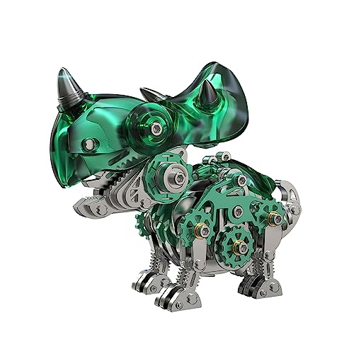 FILASLFT 3D Metal Puzzles for Adults,Mechanical Dinosaur Model Triceratops - color: B4-triceratops-green