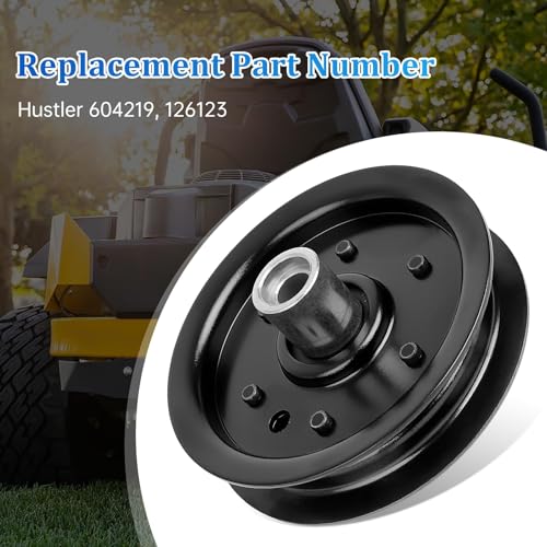 604219 Flat Idler Pulley Compatible with Hustler Dash 34" 42" Raptor 36" 42" 52" 54" Mower Deck, 126123 Idler Pulley Compatible with 939223 938498 938977 933614, Replaces Rotary 15211, 2P - size: 604219_2pc