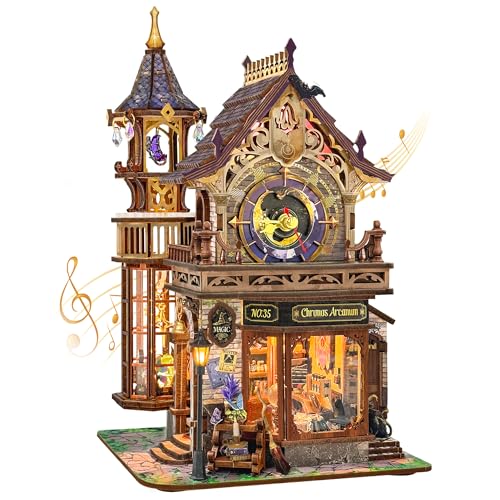 Time Magic Club Miniature House Kit 3D Wooden Puzzle for Adults - color: Time Magic Club