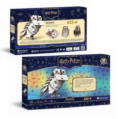 CRAFTHUB Harry Potter 3D Puzzle for Adults - 2025 Updated Version – Hedwig Owl – Medium Size Wooden Puzzle with 120 Pieces – Officially Licensed Merchandise – 6.37"x6.37"x4.72"