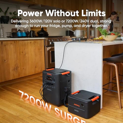 Jackery HomePower 3600 Plus Portable Power Station with 2X 200W Solar Panels, 3600W AC Output, 3584Wh LFP Solar Generator, Expandable up to 21kWh, Essential Home Backup for Home Use, Emergencies, RV - style: HomePower 3600 Plus+2x200W