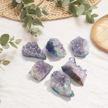 ZHIYUXI Angel Aura Amethyst Crystal Rocks Gem Stones Crystals and Stones - color: Angel Aura Amethyst