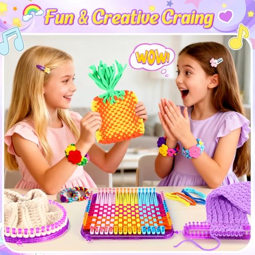 633Pcs Weaving Loom Kit with Pompom Maker, Storage Bag & Crochet Hooks