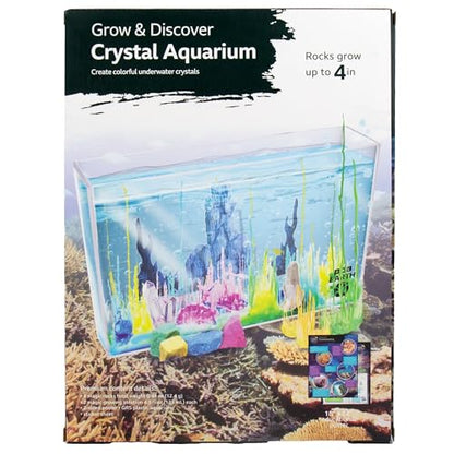 BBC Earth Grow & Discover Crystal Aquarium, Grow Colorful Cave-Like Crystal Formations Inside Reusable Tank, Magic Rocks, STEM Toys, Unique Crystal Growing kit, Science Experiments for Kids 6-8 - style: Crystal Aquarium