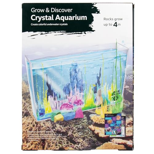 BBC Earth Grow & Discover Crystal Aquarium, Grow Colorful Cave-Like Crystal Formations Inside Reusable Tank, Magic Rocks, STEM Toys, Unique Crystal Growing kit, Science Experiments for Kids 6-8 - style: Crystal Aquarium