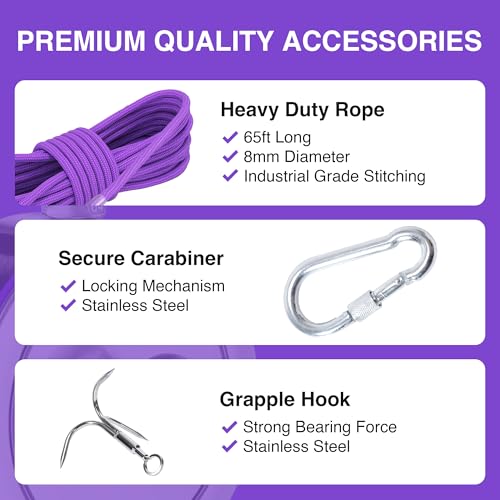 2600LB’s Complete Magnet Fishing Kit | Double Sided Fishing Magnet Kit with Case | Includes Strong Neodymium N52 Magnets, Durable 65ft Rope, Carabiner, Gloves, Grappling Hook & Carry Case - size: 2600 LB Double Sided Magnet Kit