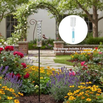 Rain Gauge Outdoor with Glass Tube for Measuring Precipitation - color: Bold-number-Black