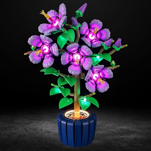 Vaodest Led Light for Lego 10372 Hibiscus Flowers,Design and Configuration Compatible with Model 10372(Led Light Only, Not Building Block Kit) - style: 10372 Hibiscus Flowers Set