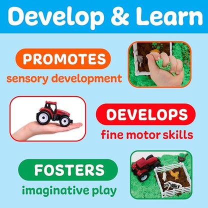 Creativity for Kids Sensory Bin: Farm | Calming, Screen-Free Play with Sand, Animals & Tools | Summer Activities for Toddlers | Back to School Fun (Ages 3+) - style: Farm