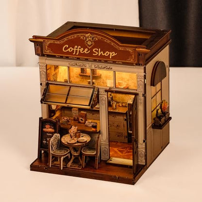 Book Nook Kit, DIY Miniature House Coffee Shop Dollhouse