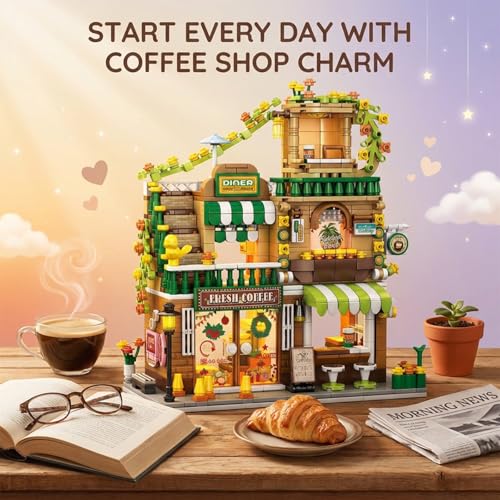 City Street View Building Blocks, Modular Architecture Model - color: Verdant Mocha