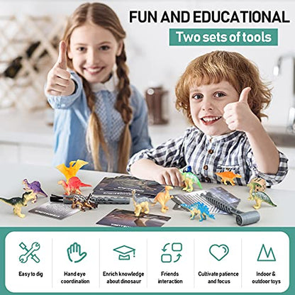 Jumbo Dinosaur Egg Dig Kit, Dinosaur Toys for Kids 5-7 with 12 Dinosaurs - style: Grey Jumbo Dino Egg