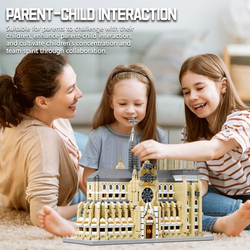 Notre Dame Cathedral Miniature Block Set (2908 Pieces) - Landmark Model Puzzle Toy, Suitable for Children and Adults as a Gift - style: Notre Dame Cathedral