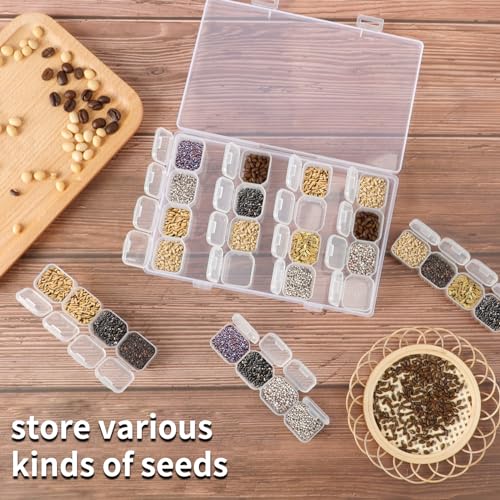 Diamond Painting Storage Boxes 6 Pack 28 Grid 168 Slots Bead Organizer - size: 6pcs