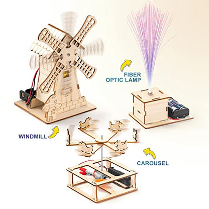 Yutin 10 in 1 STEM Kits for Kids, Wood Craft Robot Building Kit for Boys Age 8-10 8-12, DIY Science Building Projects for 8, 3D Wooden Puzzles, STEM Science Crafts for Girls Age 8 9 10 11 12 14