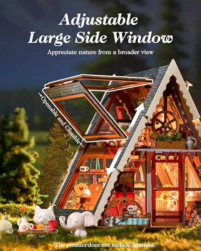 Rolife DIY Miniature Forest Tiny House Kit-A-Frame Cabin with LED Lights