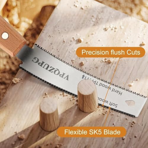Japanese Pull Saw 6 Inch, SK5 Double Edge 14/17 TPI Saw for Woodworking