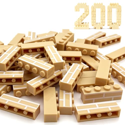 200PCS Classic Wall Building Bricks 1x4 Yellow Color, Compatible with Lego Part, ABS material, Creative Building Sets for Home, School & DIY STEM Projects, Construction Toy for Kid Age6 7 8 9 10 11 12 - color: Yellow 200pcs