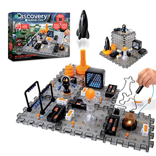 Discovery #MINDBLOWN Action Circuitry Electronic Experiment STEM Set, Build-it-Yourself Engineering Toy Kit, Explore the Science of Lights, Sounds & Motion, 6 Experiments, Great Gift for Kids Ages 8 +