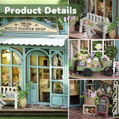 Flever Dollhouse Miniature DIY House Kit Creative Room with Furniture for Romantic Valentine's Gift (Molly Garden) - color: Molly Garden