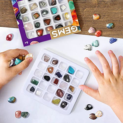 Gamerside Rock Collection 25 Mineral Rocks Gemstones for Kids 6-12 - color: 25 Rocks
